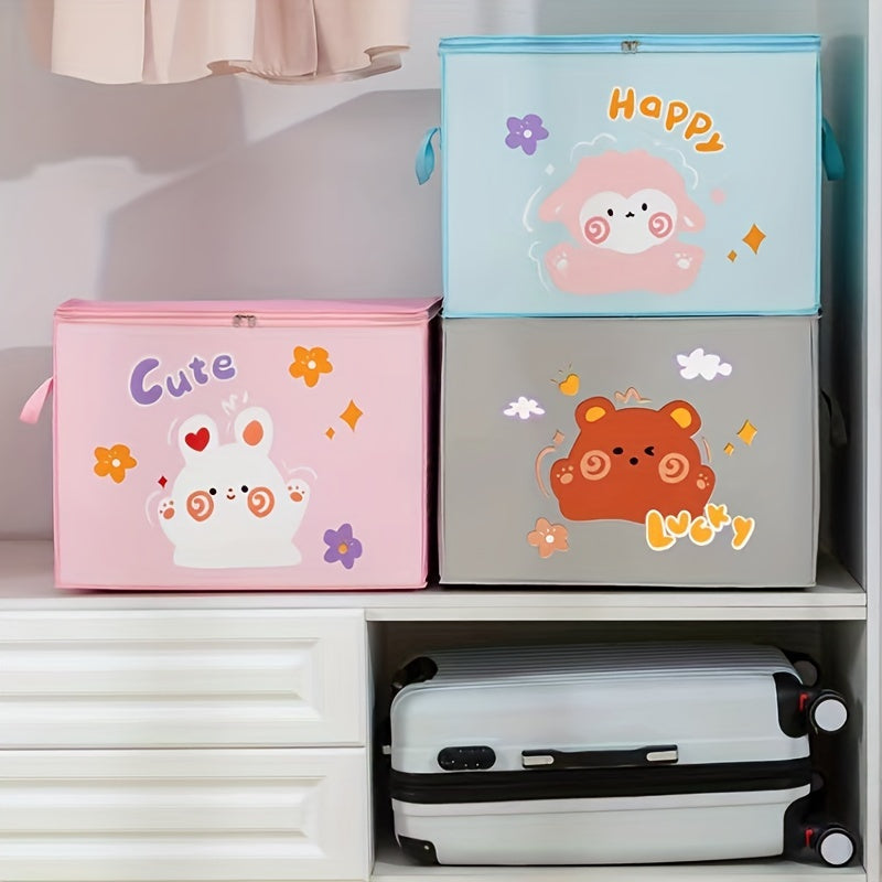 Organizador de bolsa de almacenamiento de cartón no tejido para ropa, quilts y equipaje, a prueba de humedad, almacenamiento bajo la cama