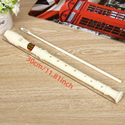 Plastic White Bass Flute with Cleaning Stick for Practice and Performance