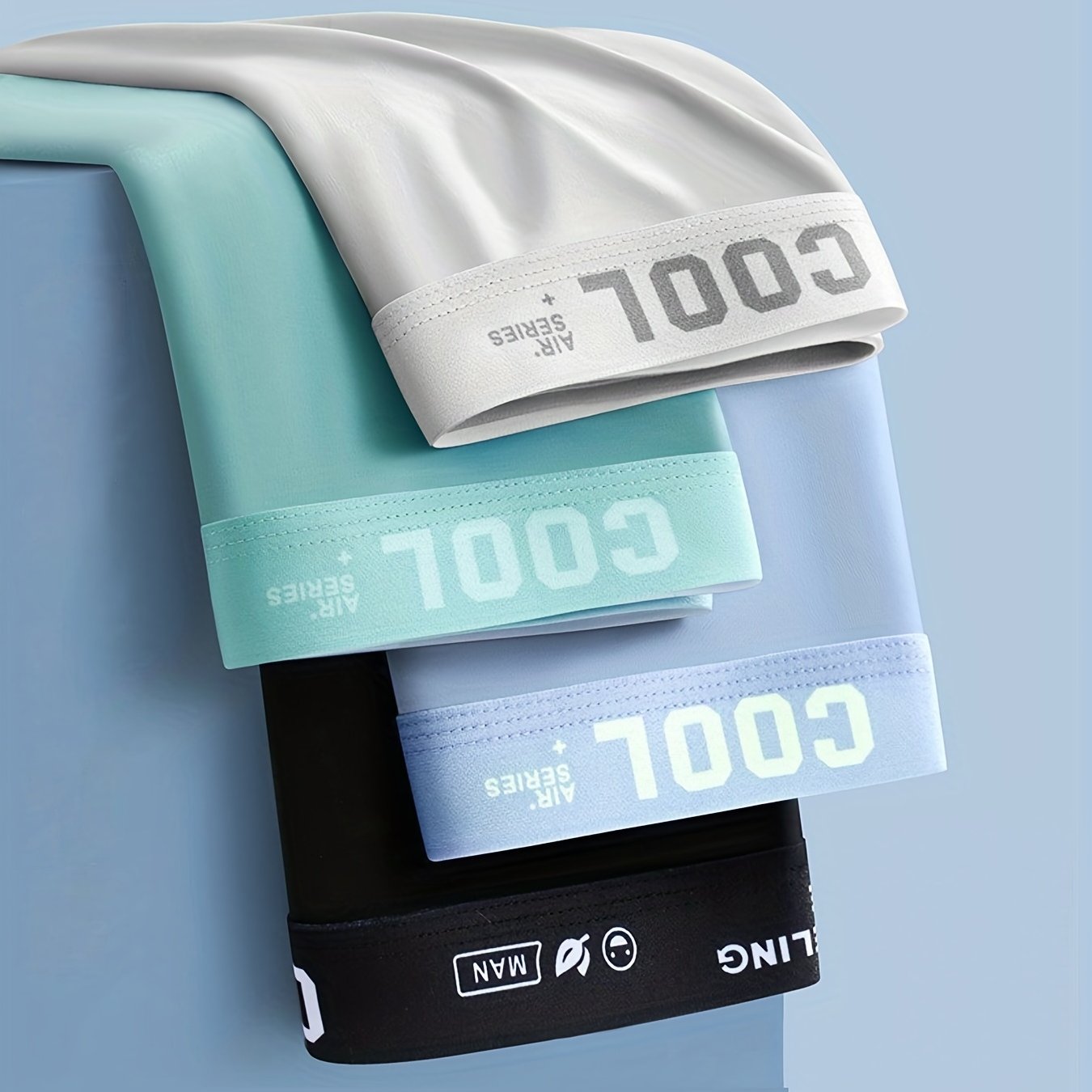 Men's Ultra-Thin Breathable Boxer Shorts 4-Pack Polyester Lycra Stretch Casual