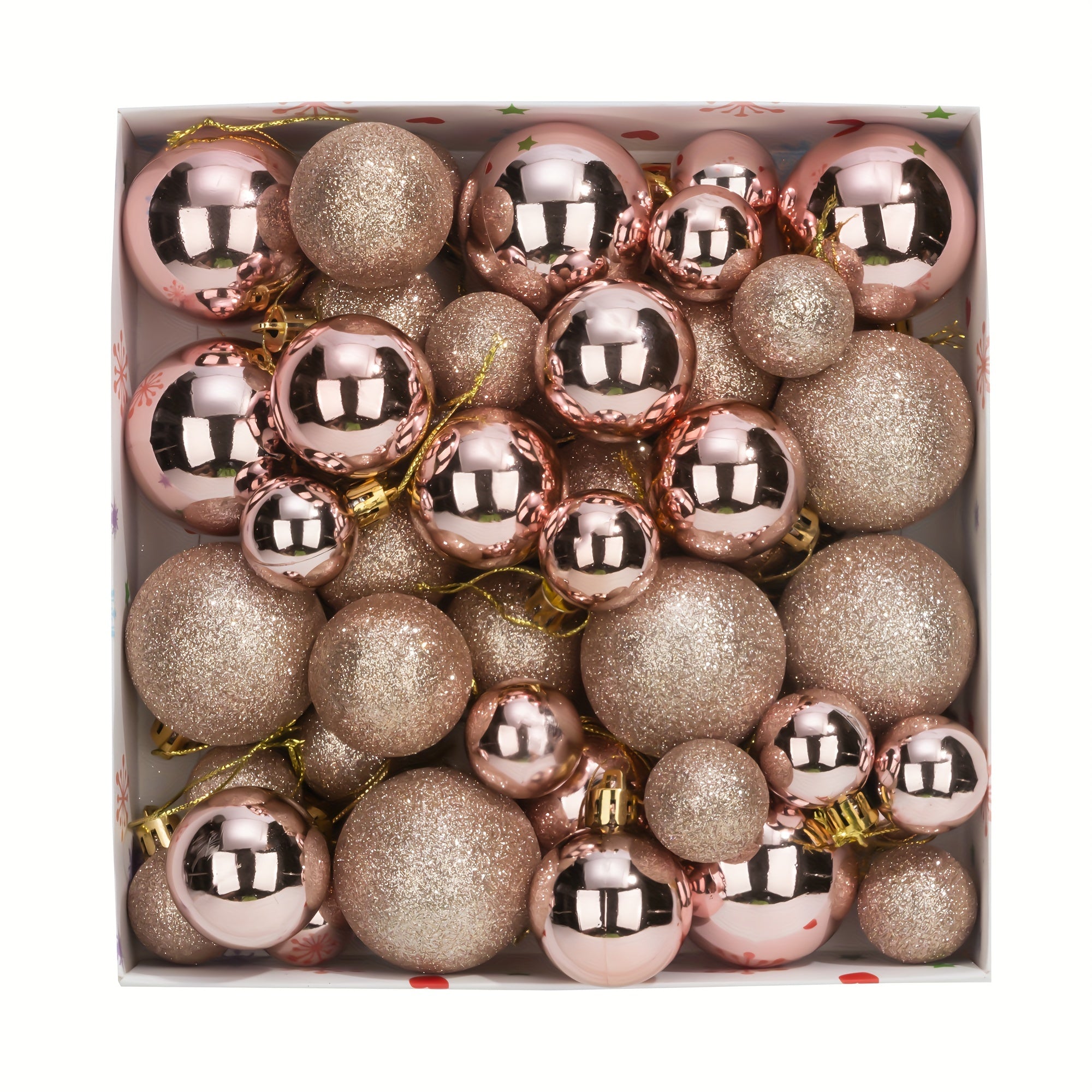 Juego de 44 adornos navideños para decoraciones y fiestas temáticas de plástico