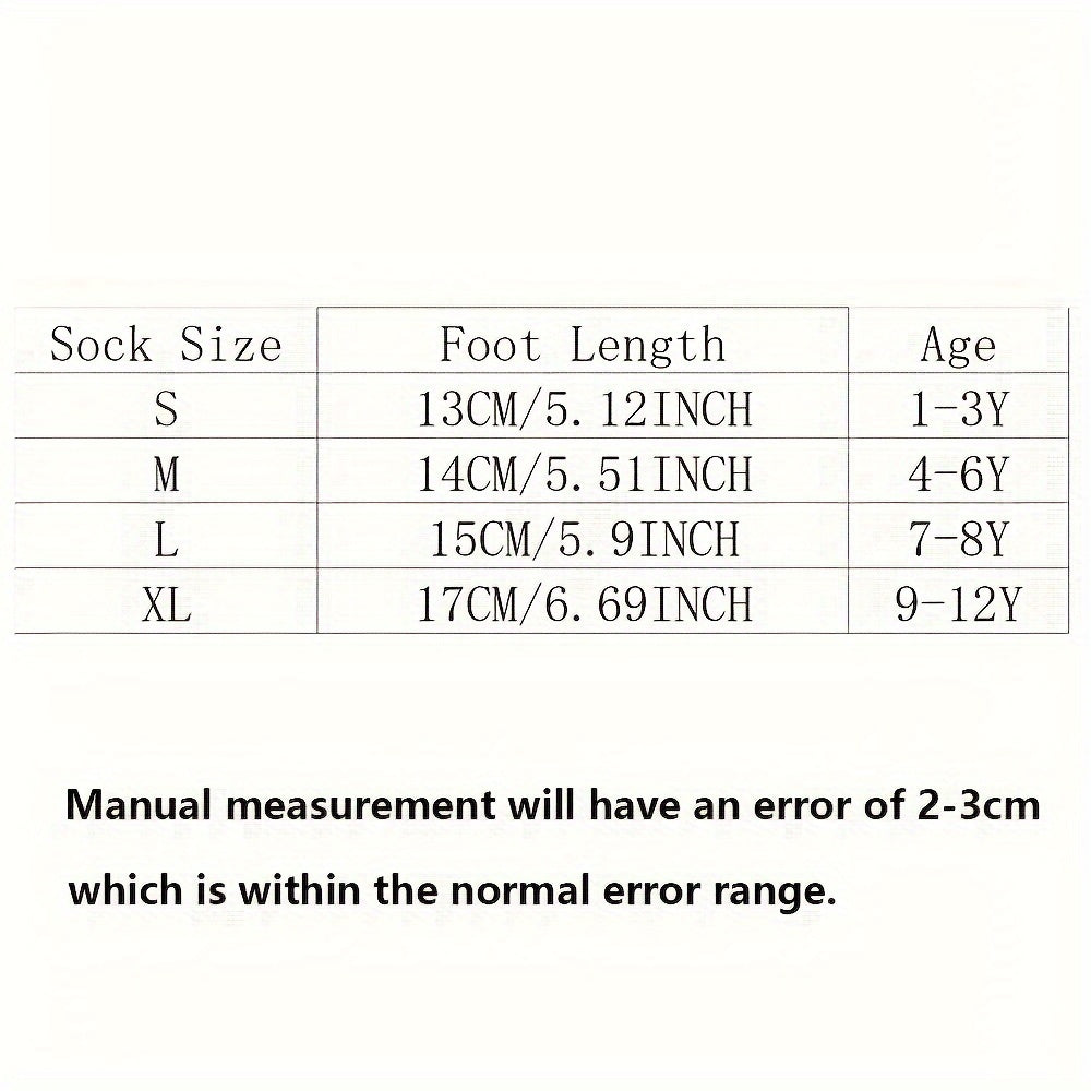 Conjunto de 5 calcetines deportivos gráficos de otoño e invierno para niños en poliéster y spandex