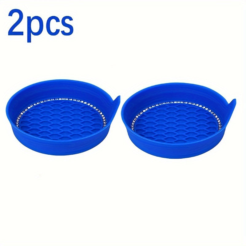 2PCS Silicone Car Cup Coasters Non-Slip Rhinestone Interior Accessories