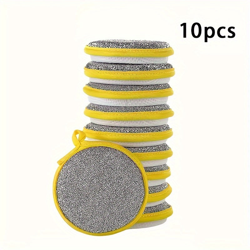 Set of 10/12 Antibacterial Kitchen Scrub Sponges Reusable Non-Scratch Cleaning Pads