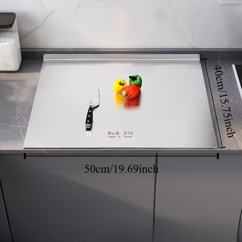 Extra Large Double-Sided Stainless Steel Cutting Board Thick Food Safe Kitchen