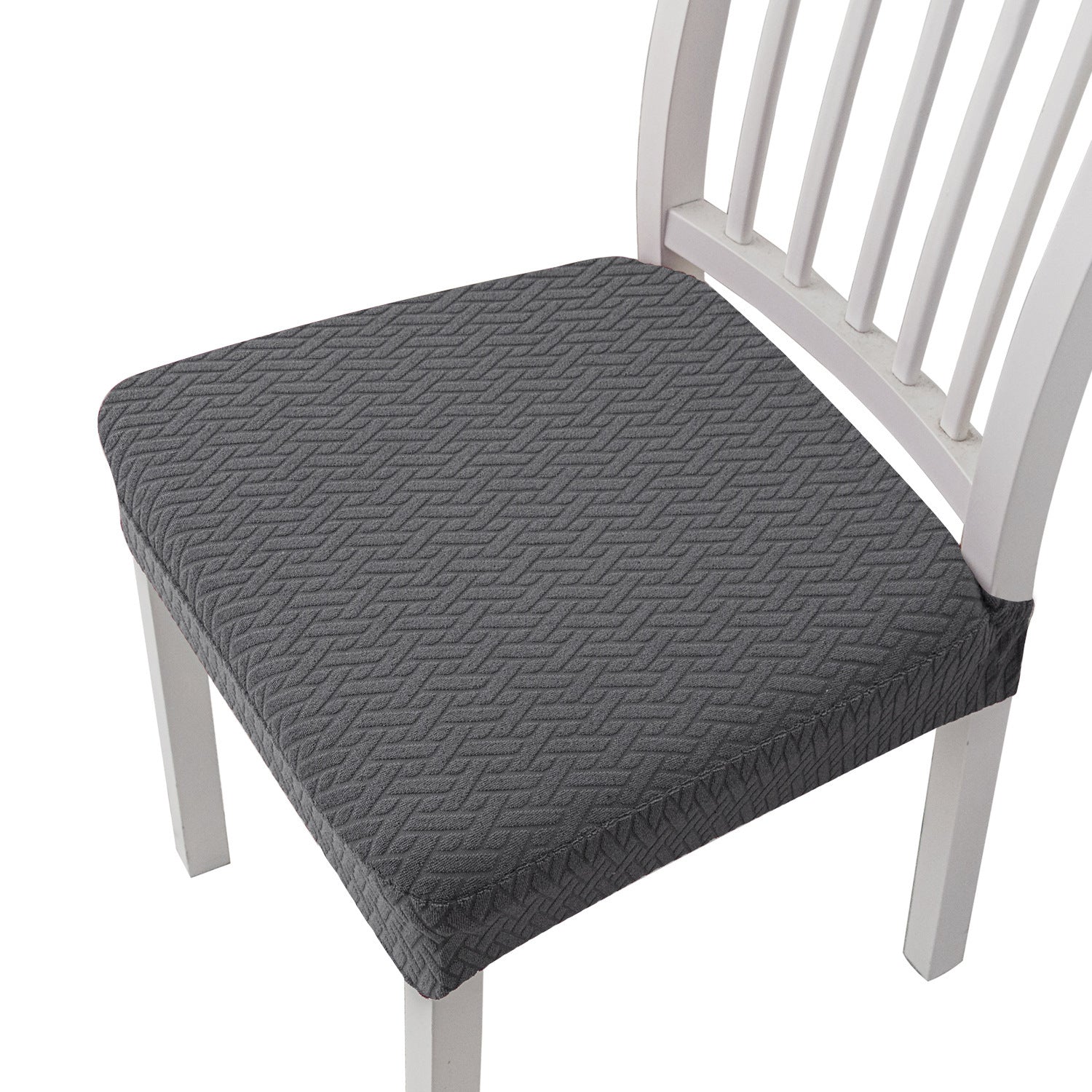 Stretchable Solid Color Chair Cushion Cover Elastic Fit for Dining Chairs Machine Washable Polyester