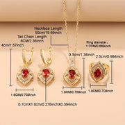 Women’s Zirconia Jewelry Set with Earrings Necklace Ring and Bracelet