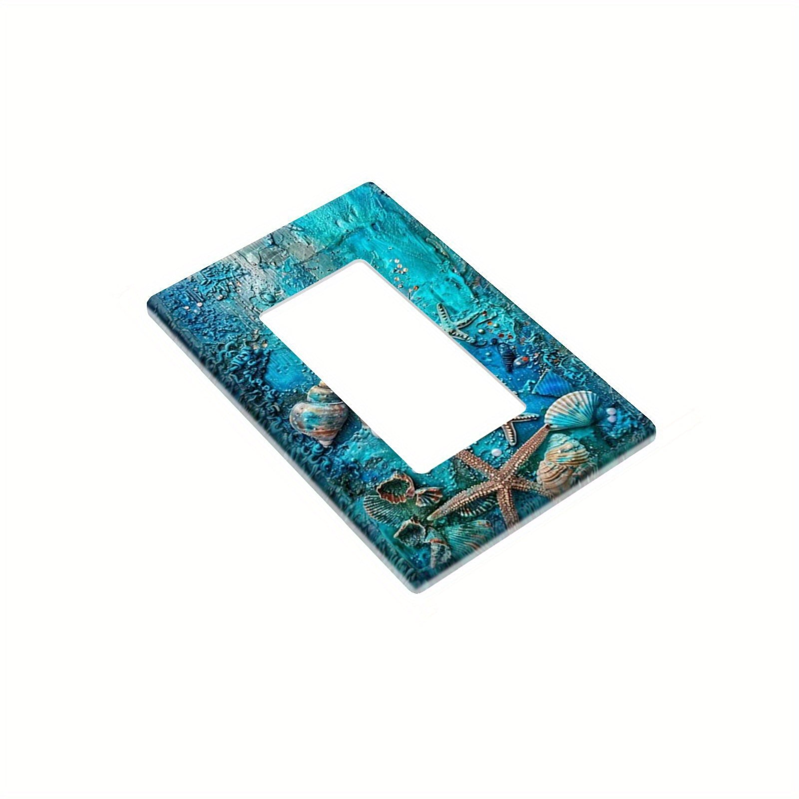 Blue Ocean Starfish and Seashell Switch Cover for Bedroom Kitchen Bathroom Decor