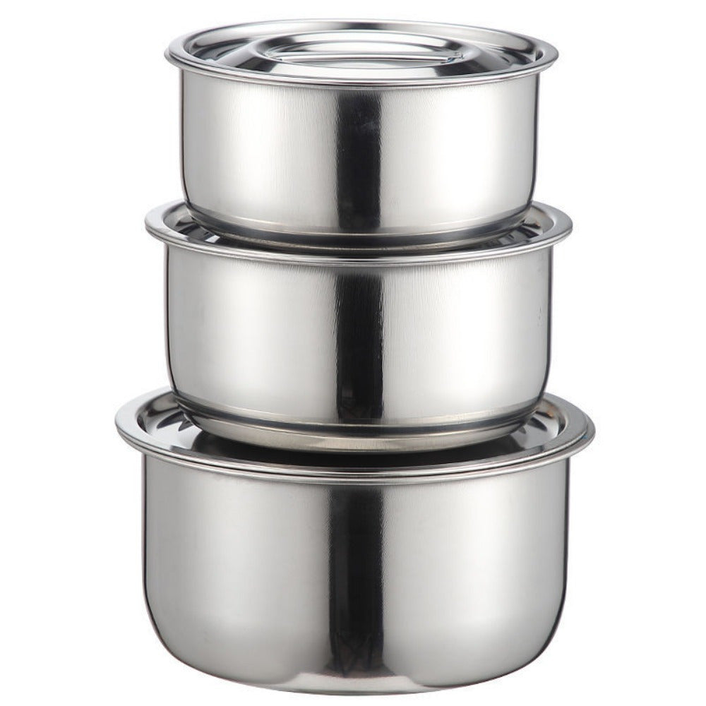 5-Piece Stainless Steel Cooking Pot Set with Lids for Induction Gas Electric