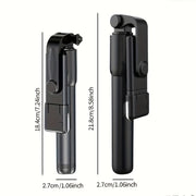 Расширяемая мобильная селфи-палка-трипод с беспроводным пультом и 360° вращением. Совместима с различными смартфонами. Идеально подходит в качестве подарка.