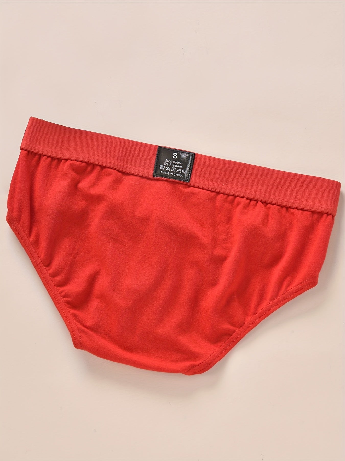Men's Mid Waist Stretch Cotton Briefs Underwear Solid Color Medium Stretch