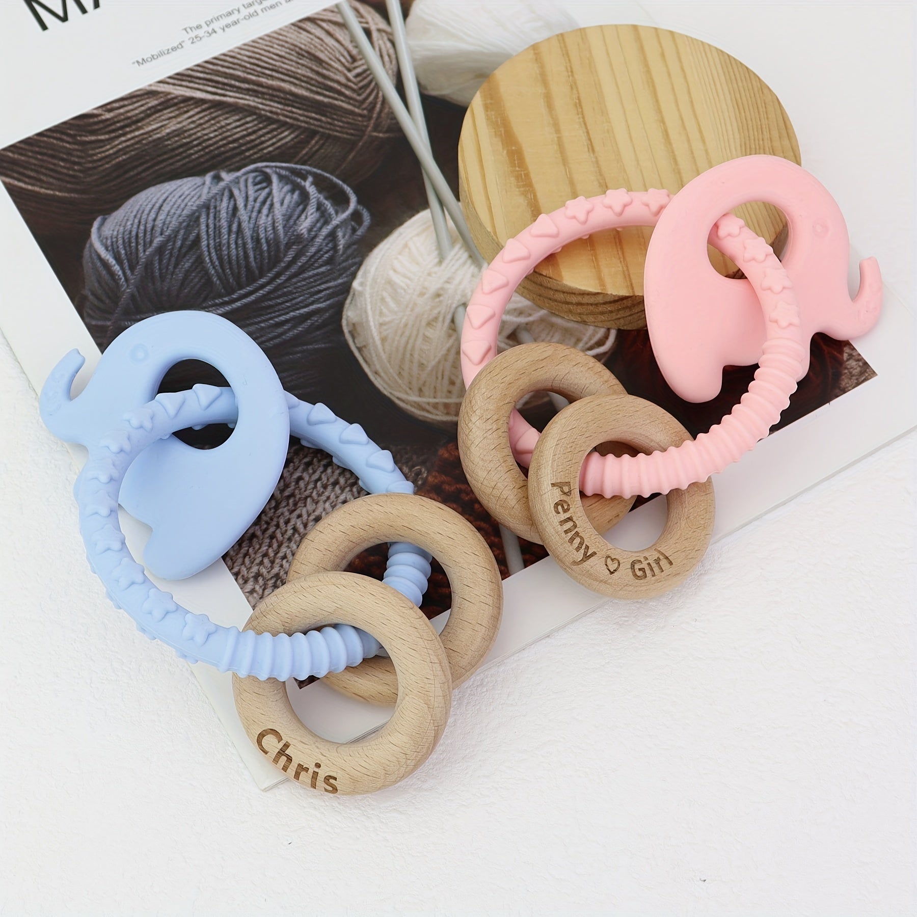 Personalized Baby Rattle Toy Animal for Kids Soft Handheld Gift