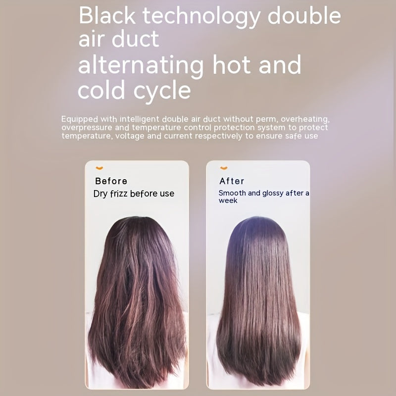 Electric 2000W Hair Dryer with Adjustable Temperature High Wind Speed Moisture Control Hot Cold Settings Thermostat