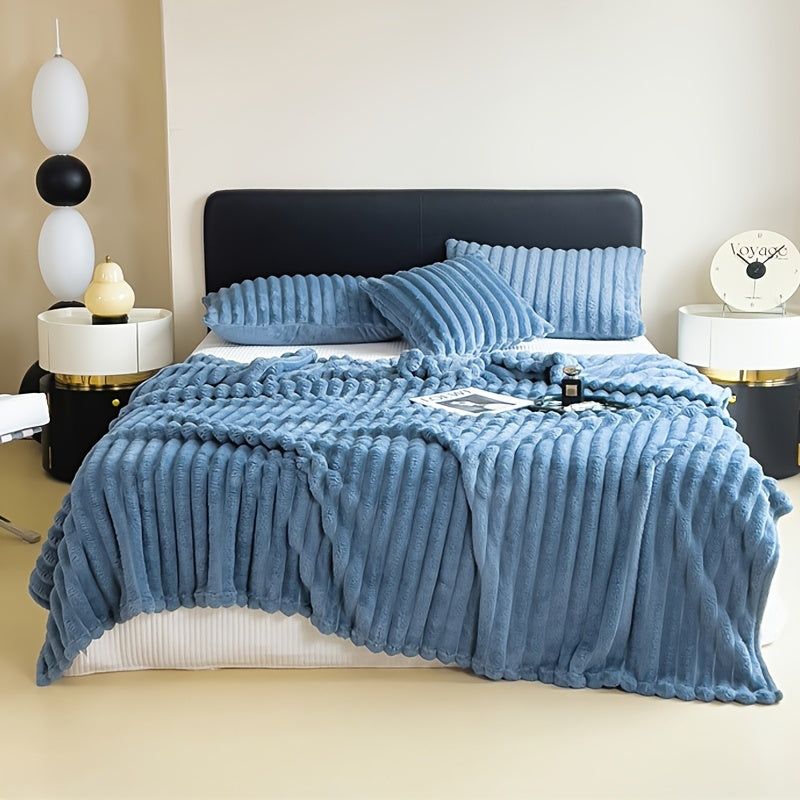 Faux Rabbit Fur Throw Blanket All-Season Soft Cozy Bed Sofa Travel Office