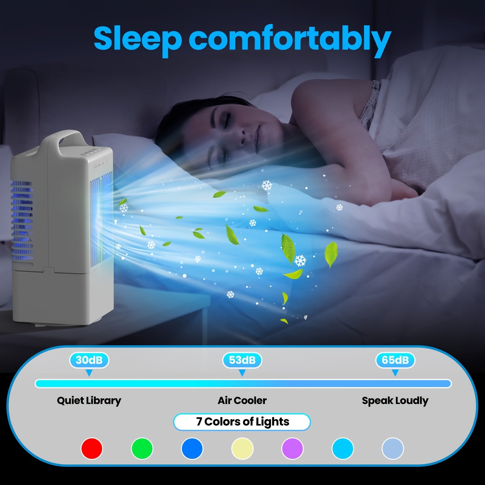 Mini Fan Portable USB Rotating Cooling Mist for Bedroom Summer