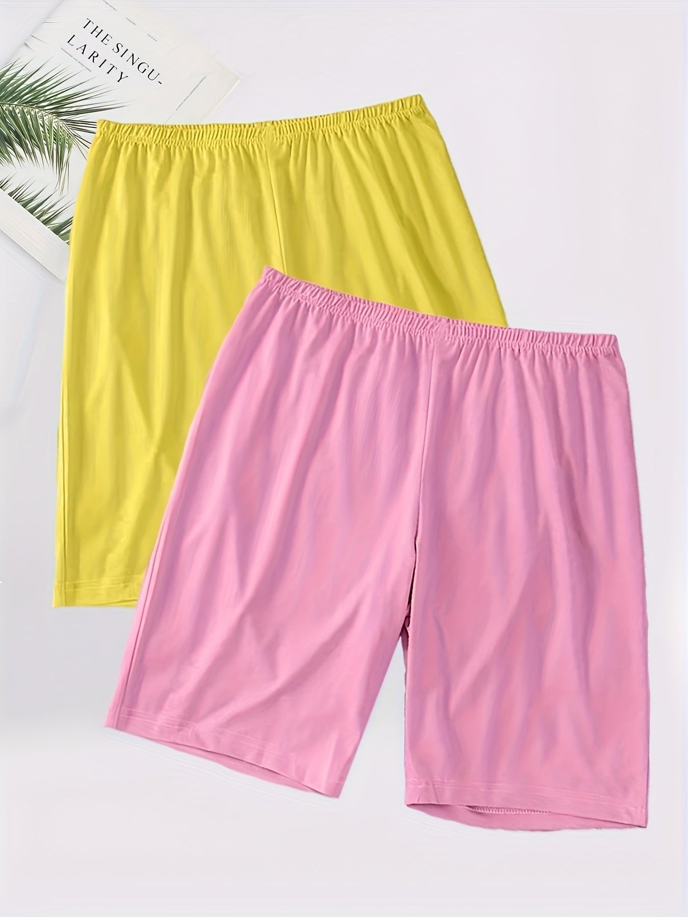 Ayollar uchun katta o'lchamli uyqu shorti, elastik bel, barcha mavsum uchun dam olish, 4 rang