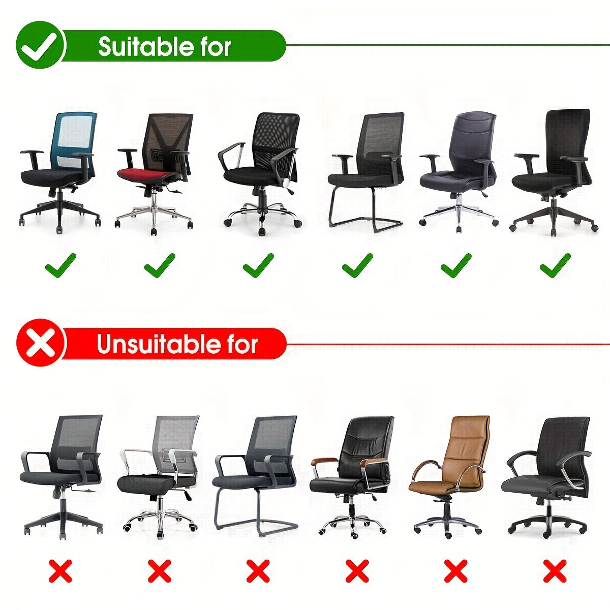 Silver Fox Velvet Office Chair Slipcover Elastic Band Stretch Protector Machine Washable