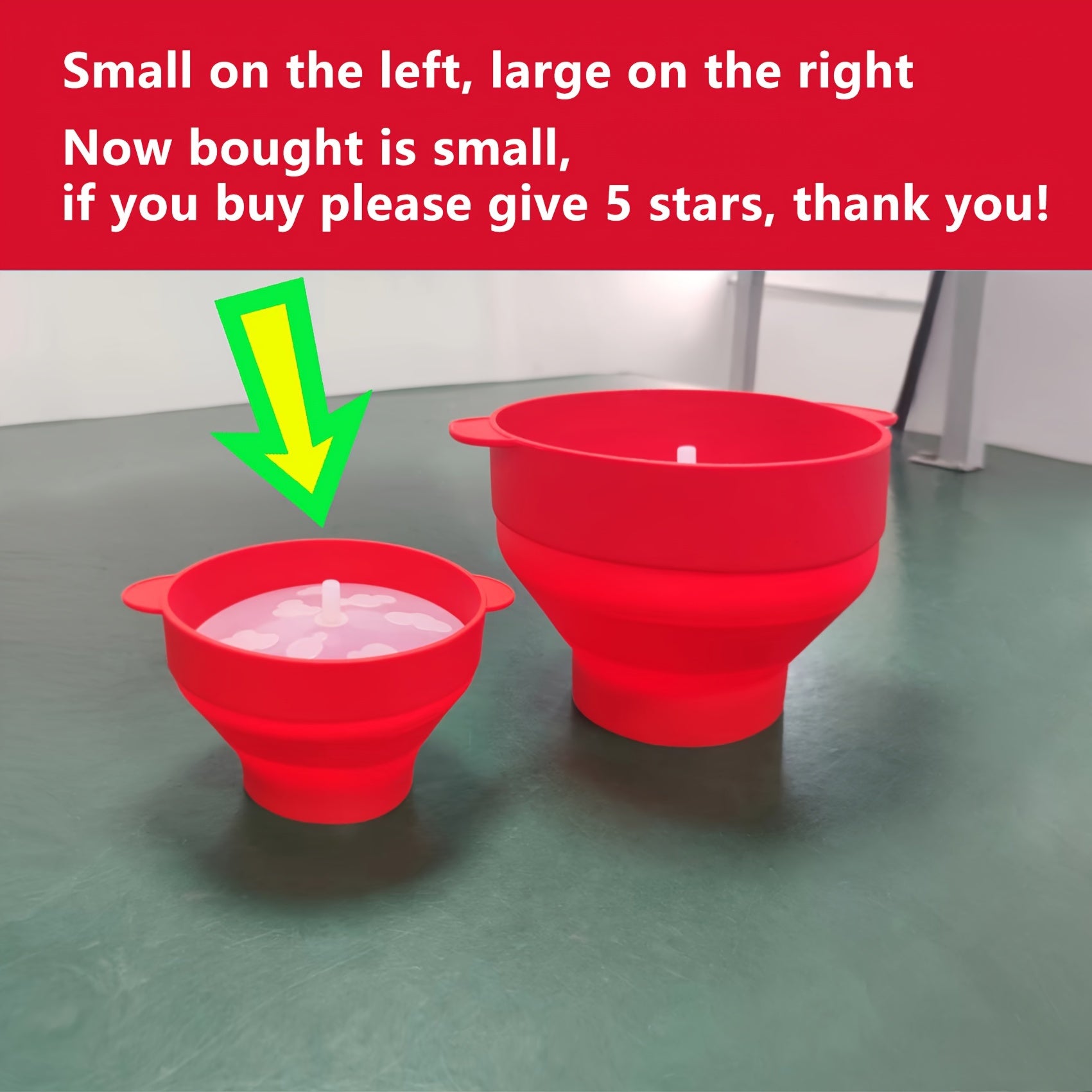 Small BPA-Free Microwave Popcorn Bucket with Foldable Bowl for One Person