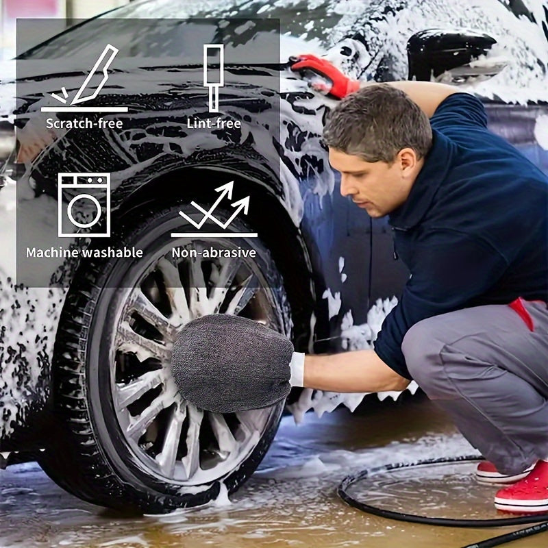 Kit de lavado de coche de microfibra de 9 piezas con almohadillas aplicadoras y cepillo para ruedas