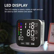Adult Wrist Blood Pressure Monitor with Large Backlit Display and Arrhythmia Detection