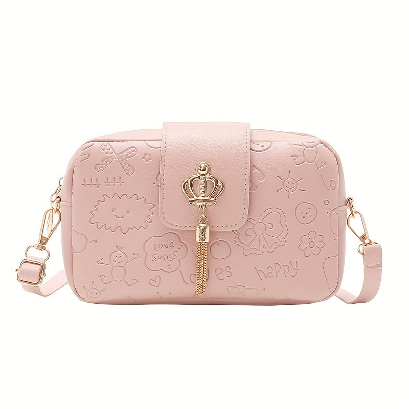 Yangi moda tendentsiyasi yuqori tuzilishga ega, to'qimachilik dizayni va nozik bosma bilan bezatilgan xoch sumka. Zipper yopilishi bilan birga keladi va beshta rang tanlovi mavjud. Mukammal Sevgi kuni yoki tug'ilgan kun sovg'asi. O'lchovlar