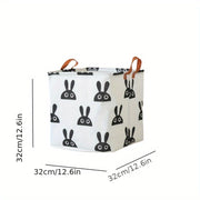 Printed Storage Cube Basket for Home Organization Cotton Linen Foldable Toy and Laundry Bin