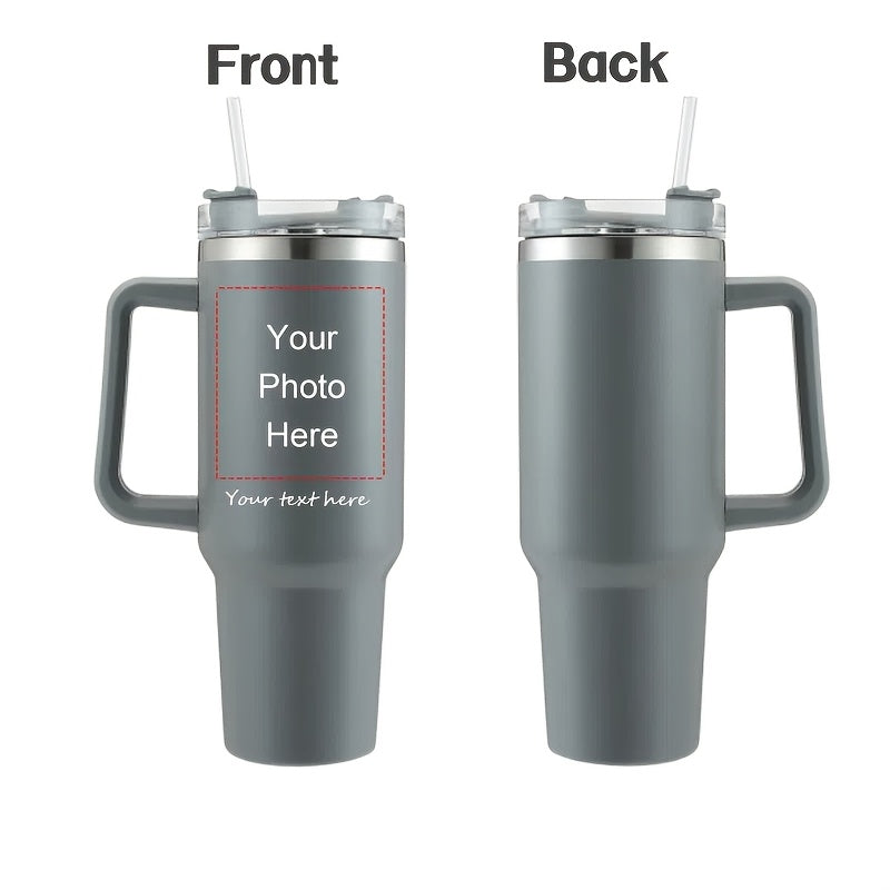 40oz Insulated Stainless Steel Tumbler with Straw and Lid Personalized Coffee Mug Gift