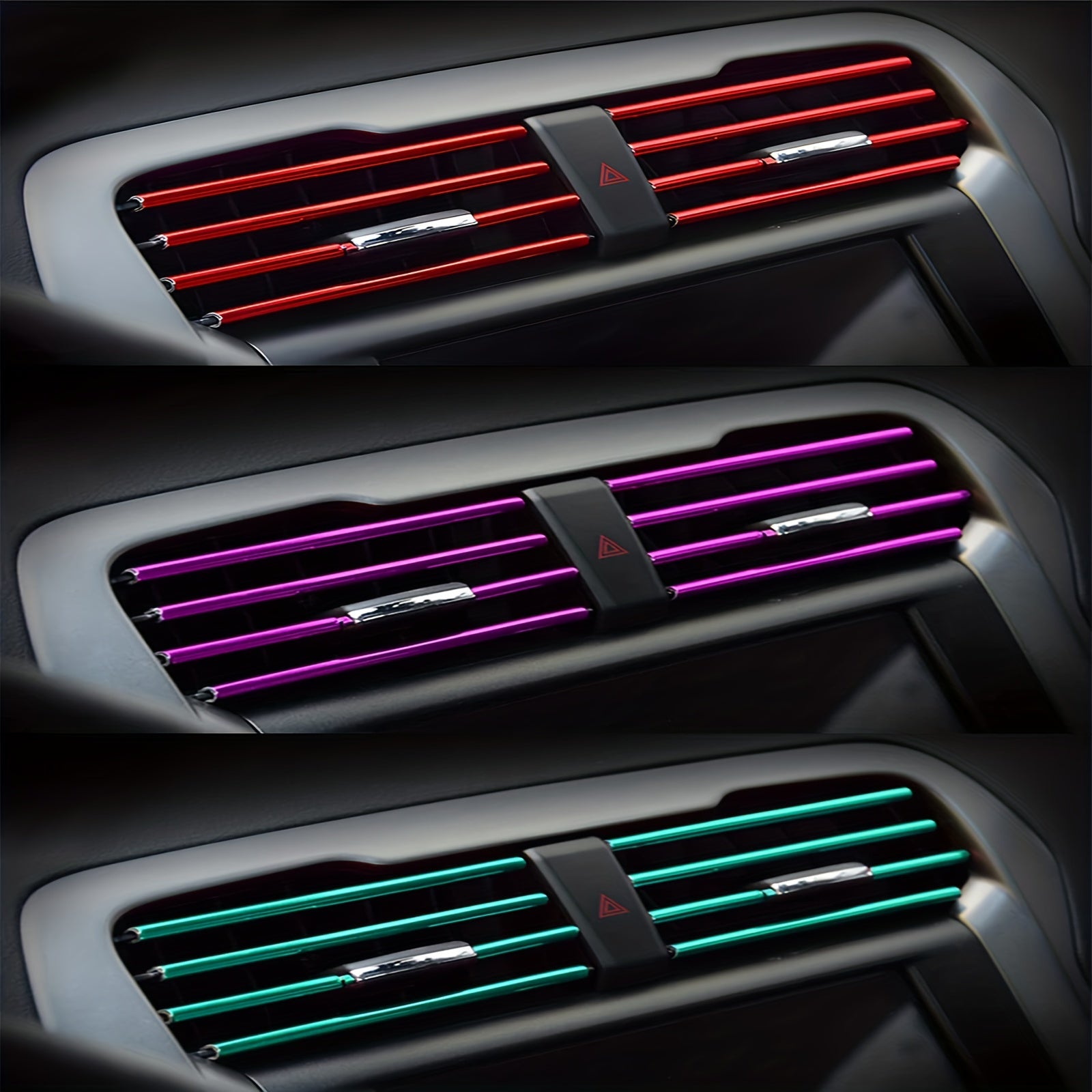 20pcs Universal Car Air Vent Decorative Strips Waterproof Bendable Vent Trim