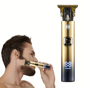 Мужской перезаряжаемый набор для стрижки волос с триммером для бороды и инструментами для стрижки волос