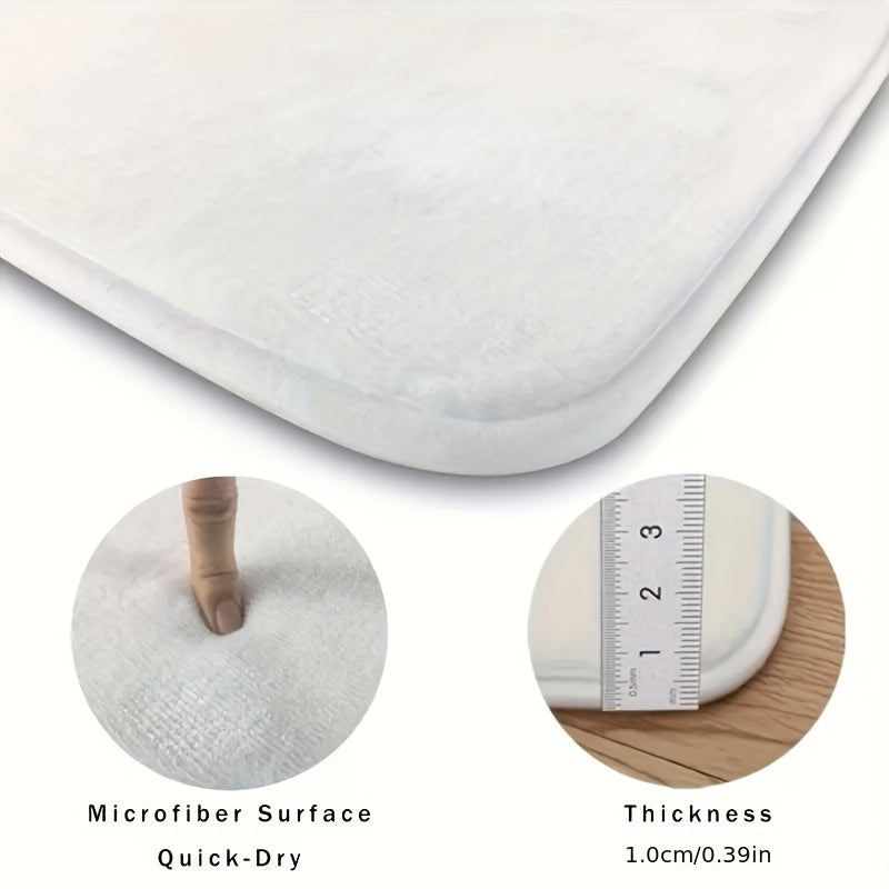 Absorbent Polyester Fleece Doormat with Tooth and Letter Print, 1cm Thick