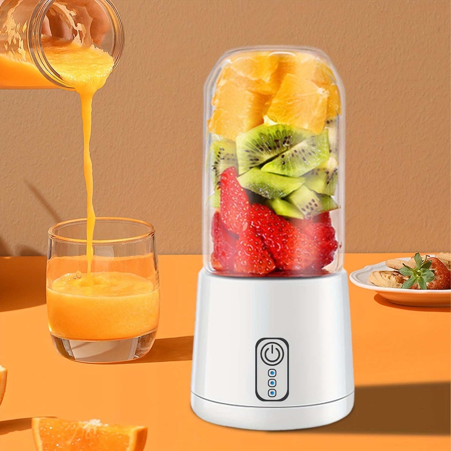 Portable Fruit Juicer Personal Blender Rechargeable USB Smoothie Maker