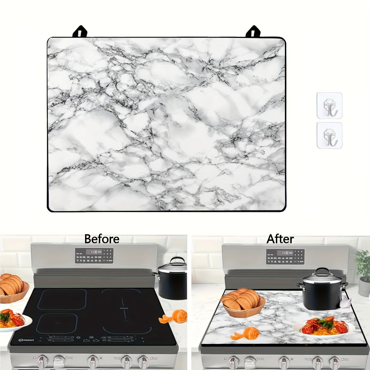 Large Waterproof Stove Top Cover 28.5x20.5 Inches Anti-Slip Glass Protector