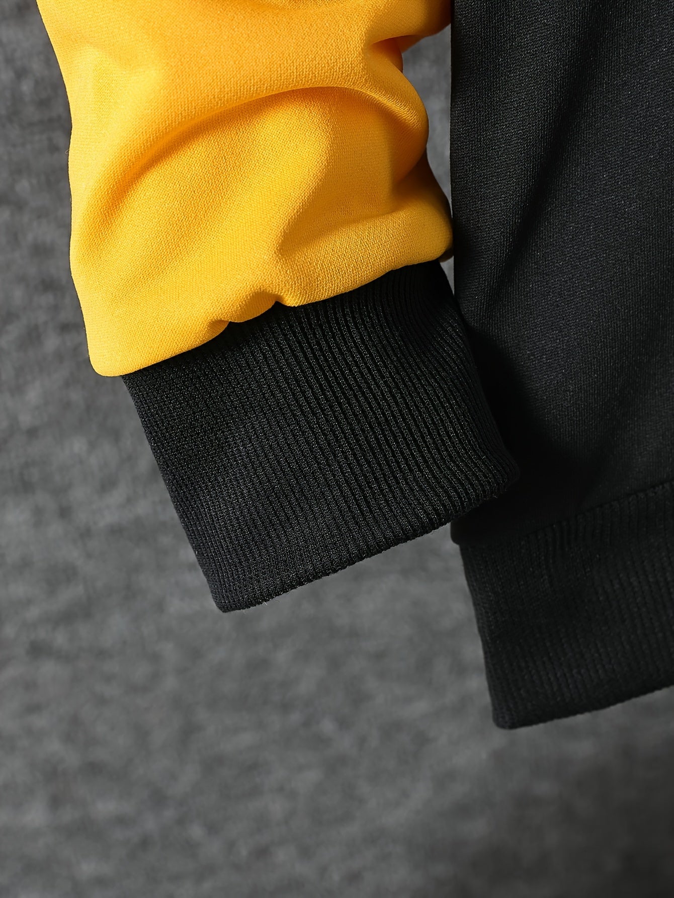 Casual Spring and Autumn Long Sleeve Hooded Patchwork Letter Print Set for Outdoor Wear