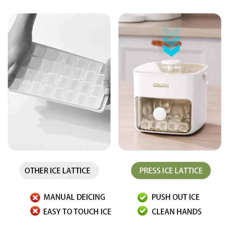 Portable 48-Grid Double-Layer Ice Maker 21L Capacity for Bar and Party Use