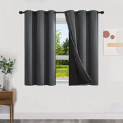 Blackout Curtains 100% Opaque with Lining 2 Pieces for Bedroom Living Room