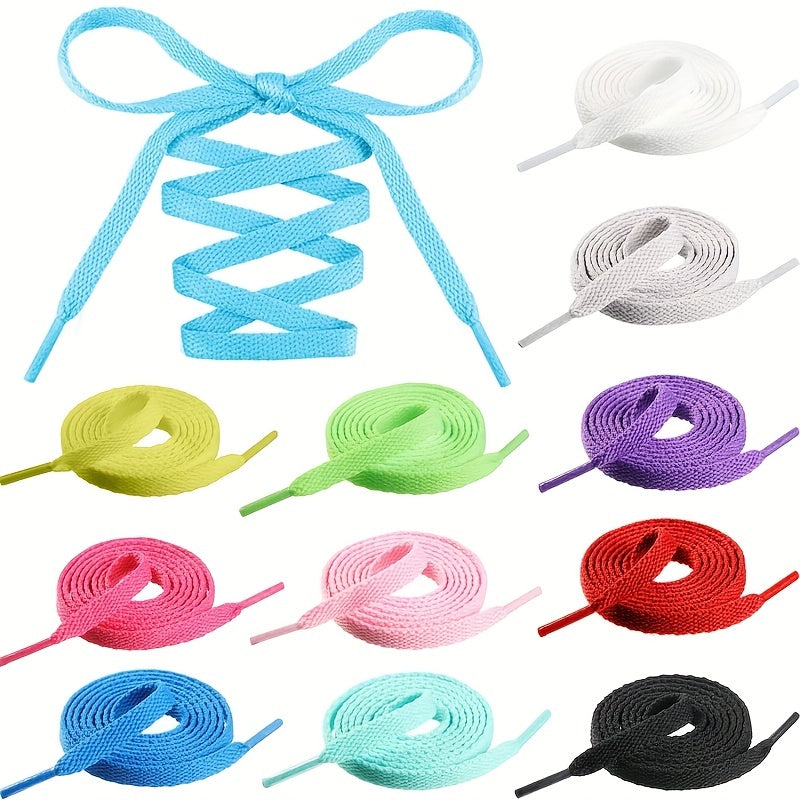 Unisex Canvas Flat Shoelaces Multi Color For Sneakers Sports Accessories