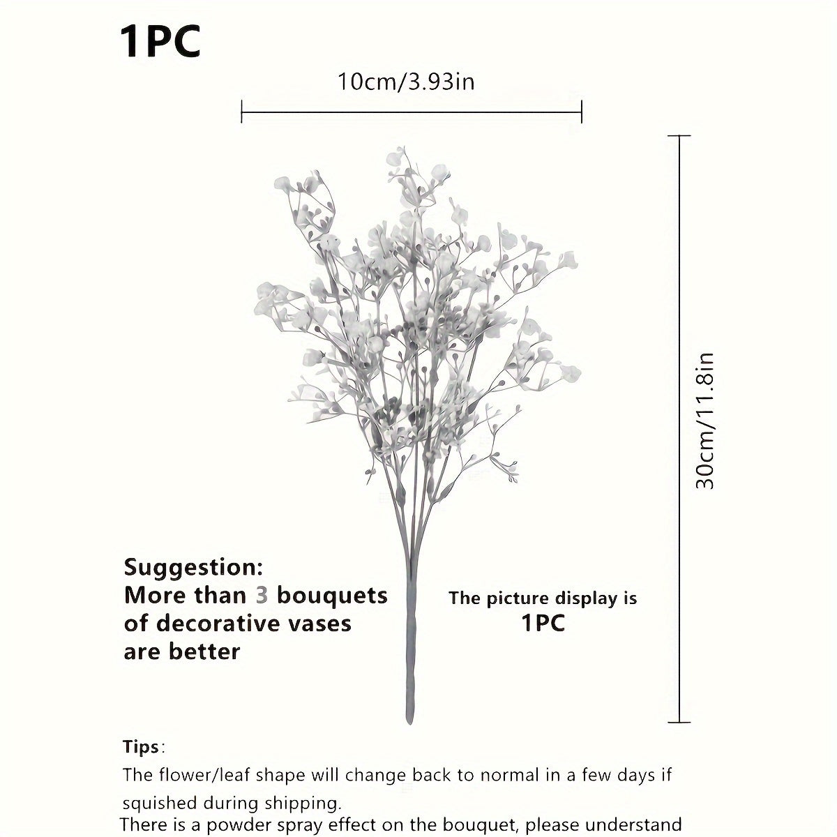 Artificial Faux Gypsophila Flowers for Wedding and Engagement Decor Tabletop Arrangement