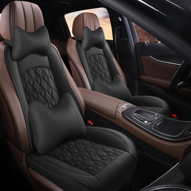 Car Seat Cover Universal PU Leather Breathable All-Season Cushion