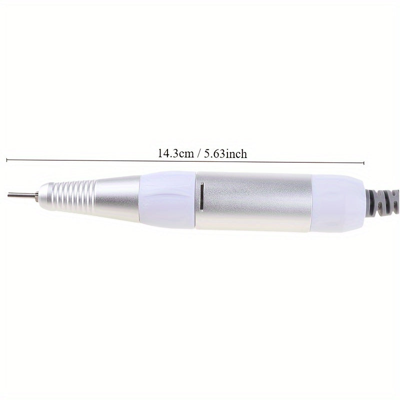 White Electric Nail Drill Pen for Manicure Pedicure Polishing 35000RPM Iron Emery Grit