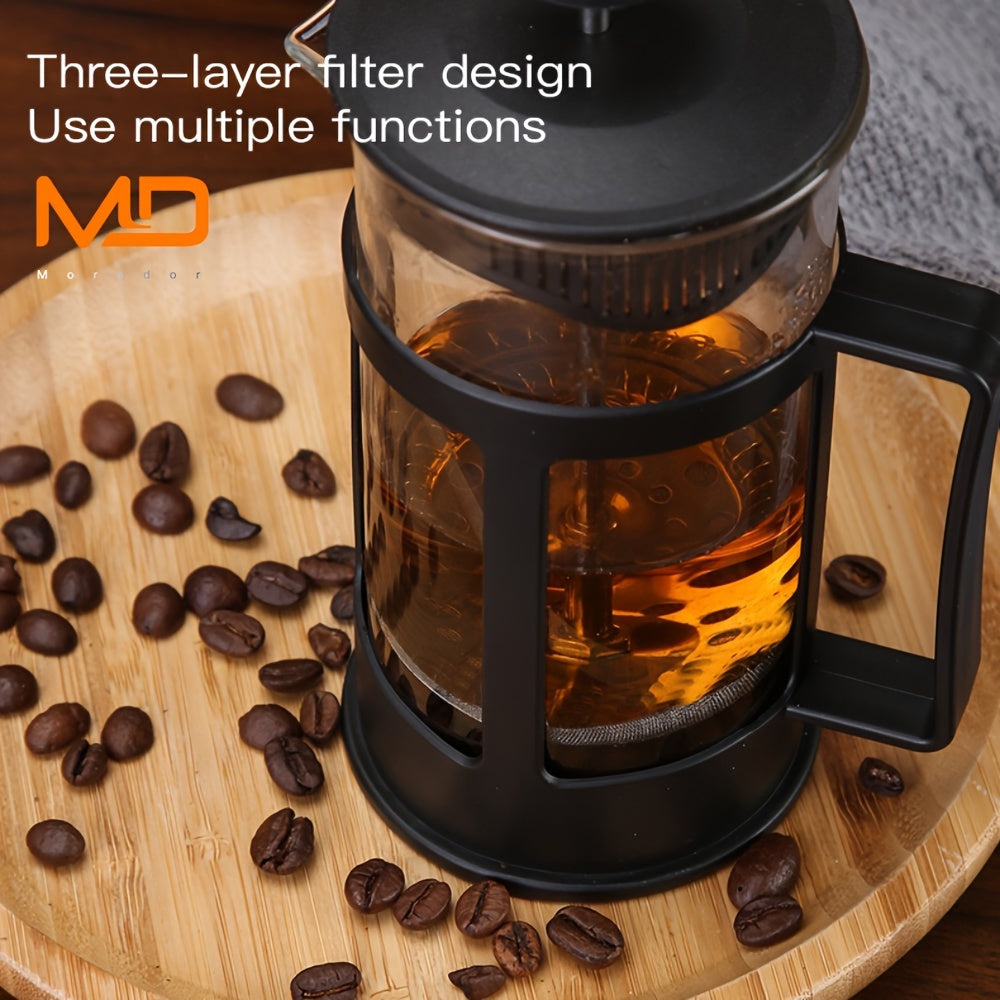 French Press Coffee Maker 11.8oz Glass Cold Brew Jug for Home and Camping