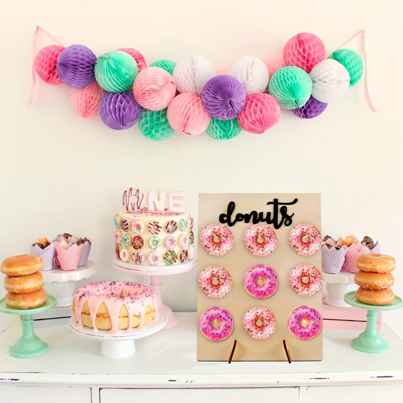 Rustic Wood Donut Holder for Weddings and Parties, Candy Buffet Display