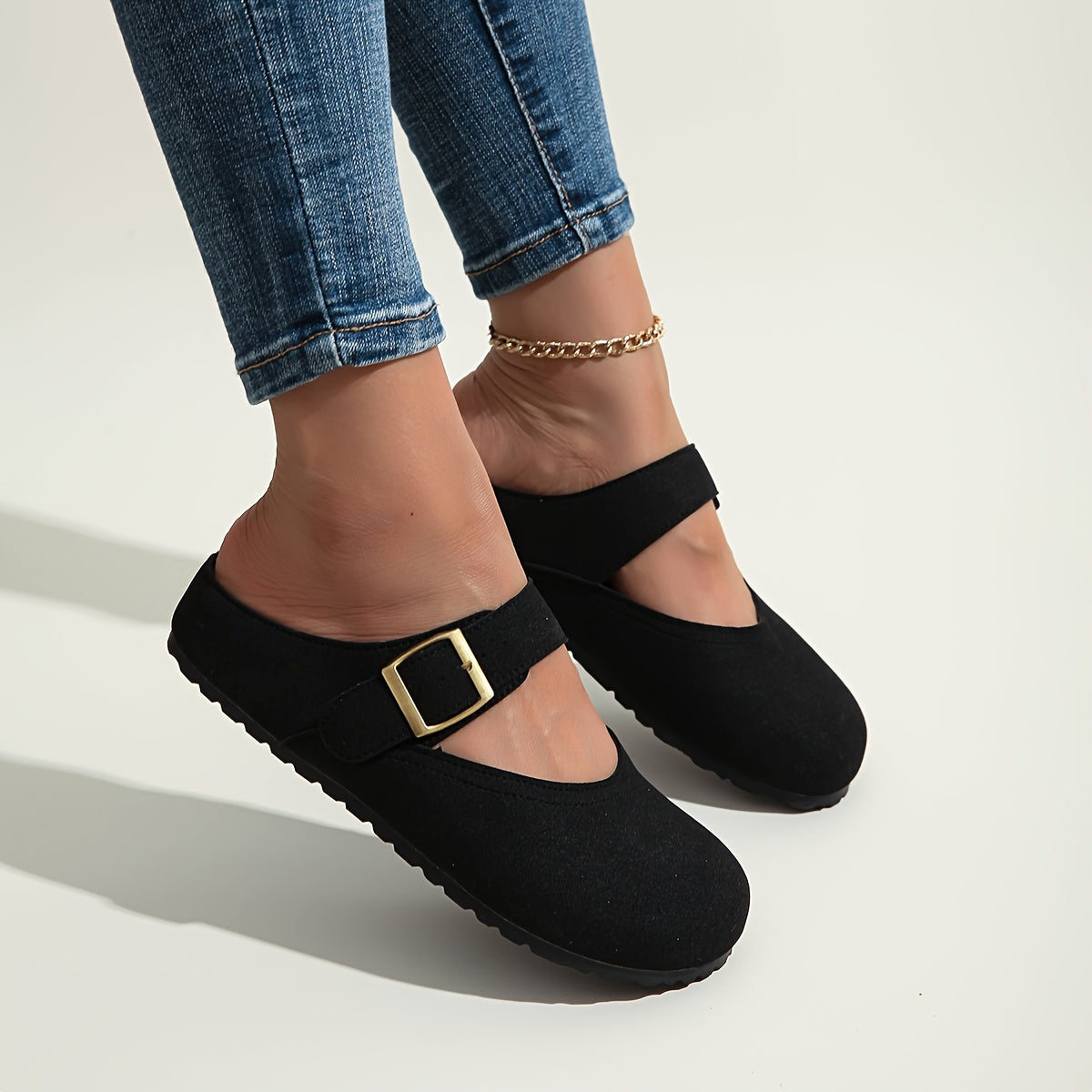 Women's Slip-On Platform Sandals with Adjustable Buckle Yellow Casual Comfort