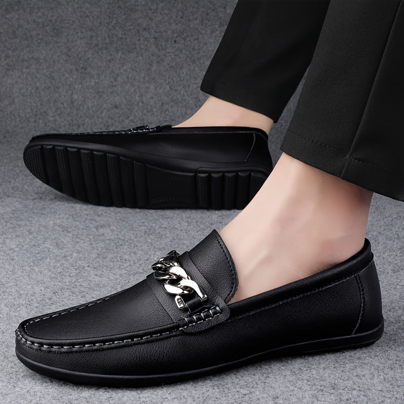Men's Slip-On Penny Loafers Solid Color Non-Slip Rubber Sole Casual Outdoor Shoes