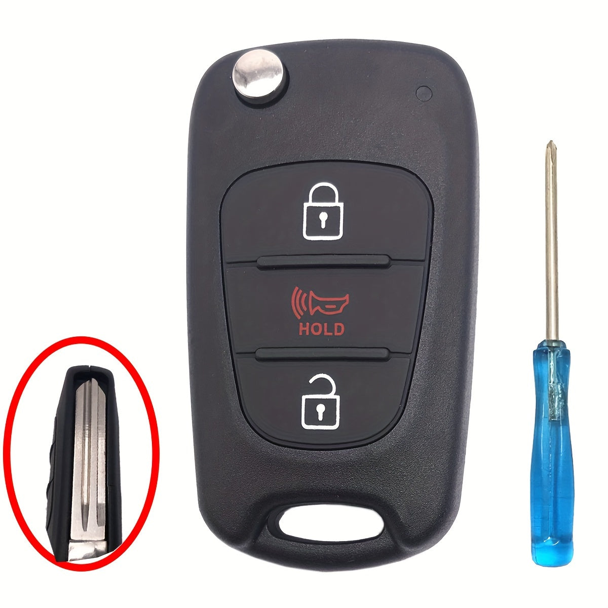 Universal 3-Button Flip Folding Key Fob Cover for Car Key Shell