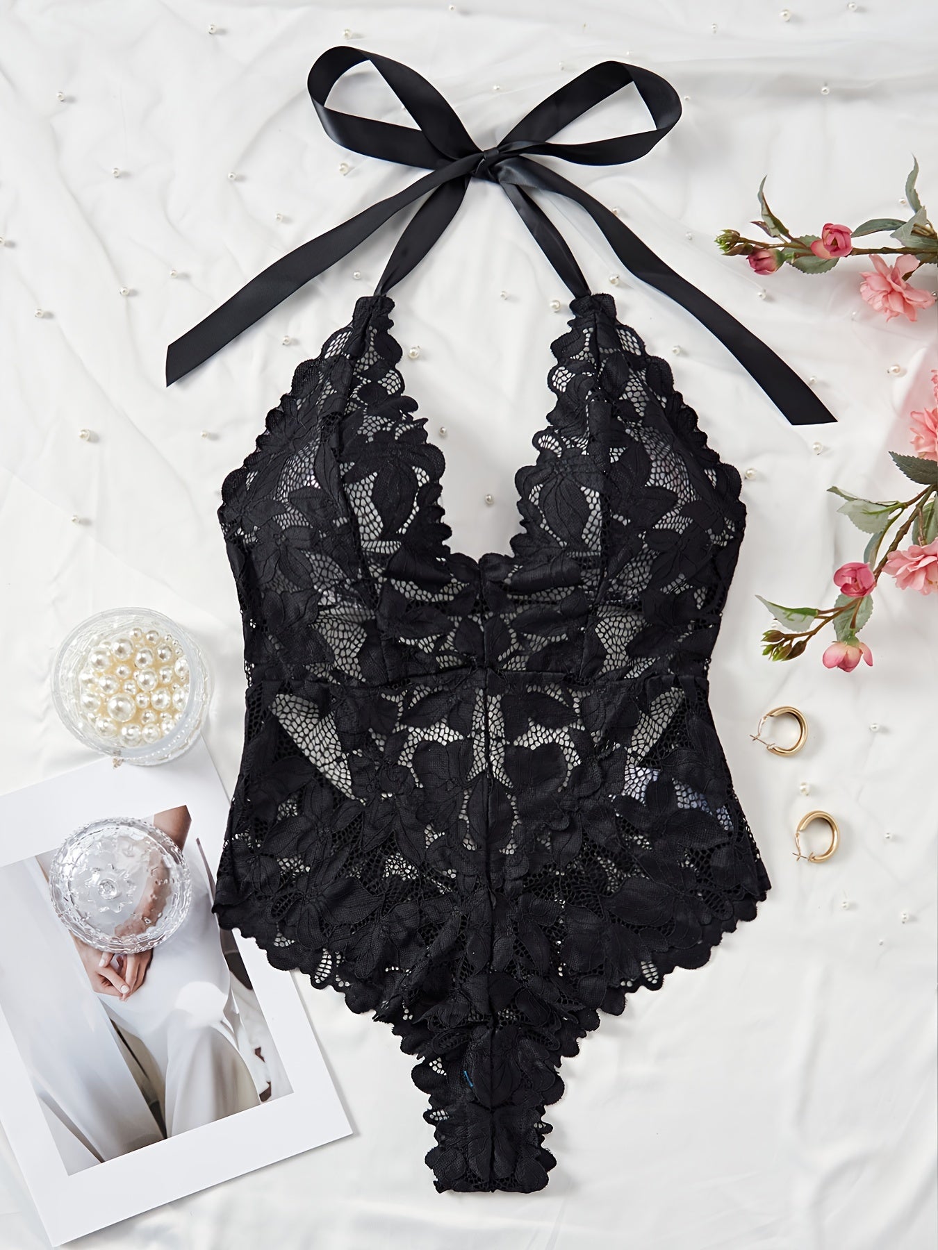 Women's Lace Teddy Bodysuit Lingerie Backless Sexy Nightwear