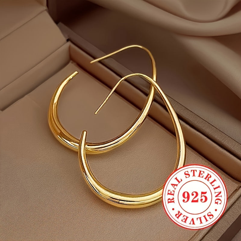 Partiyalarda va bayramlarda ushbu ajoyib Geometrik Tushirish Quloq uzuklari bilan jasur bayonot bering, 925 Sterling Silver dan tayyorlangan.