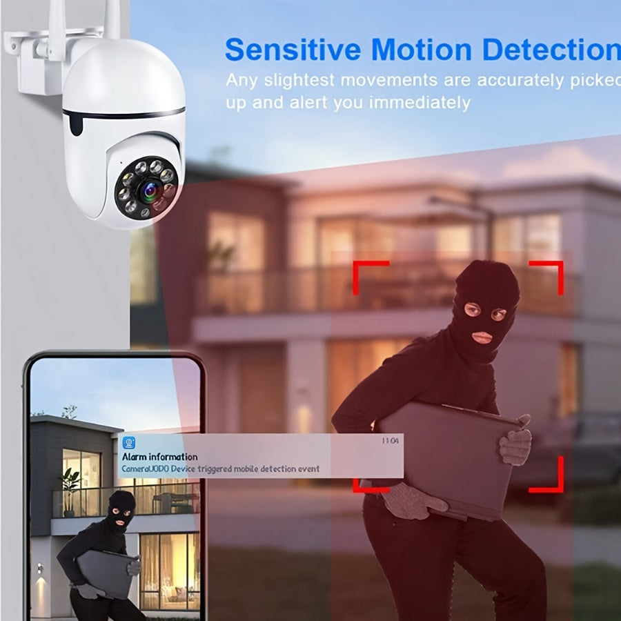 Smart Security Camera 1440P HD WiFi Auto Tracking Night Vision Weatherproof Indoor Safety