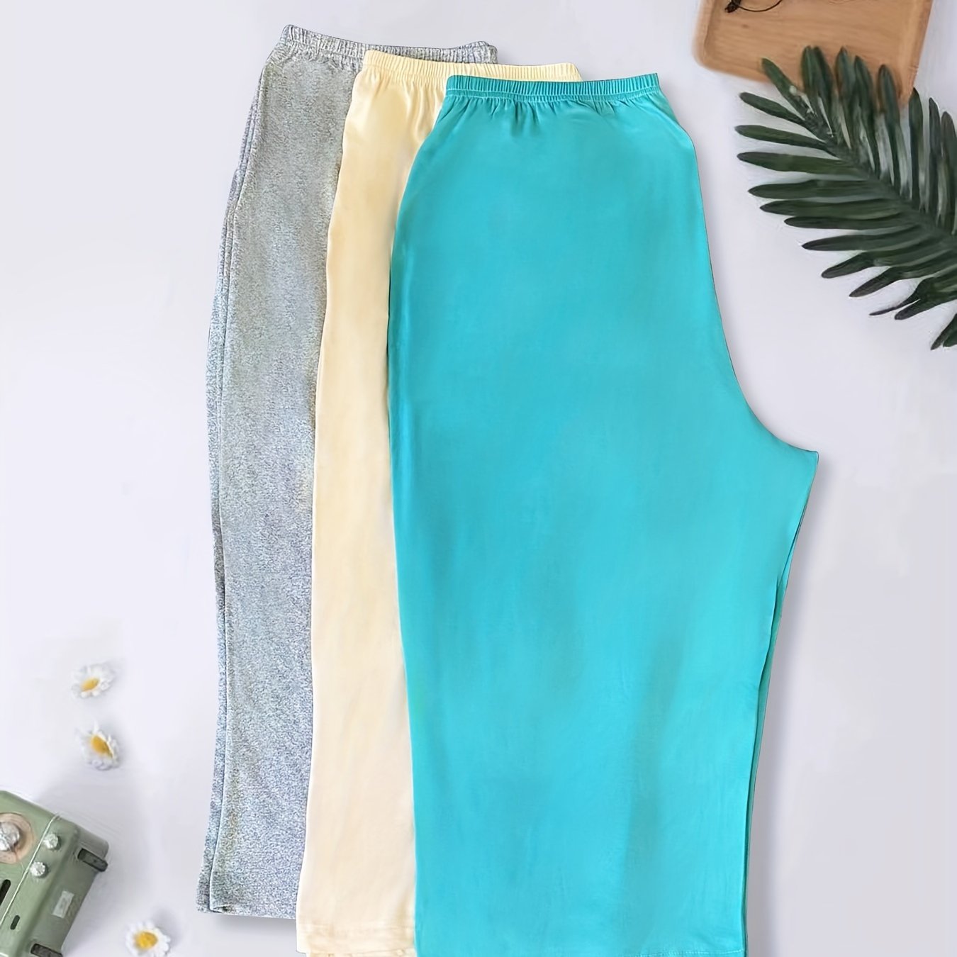 Women's Plus Size Lounge Pants Elastic Waist Capri Home Wear