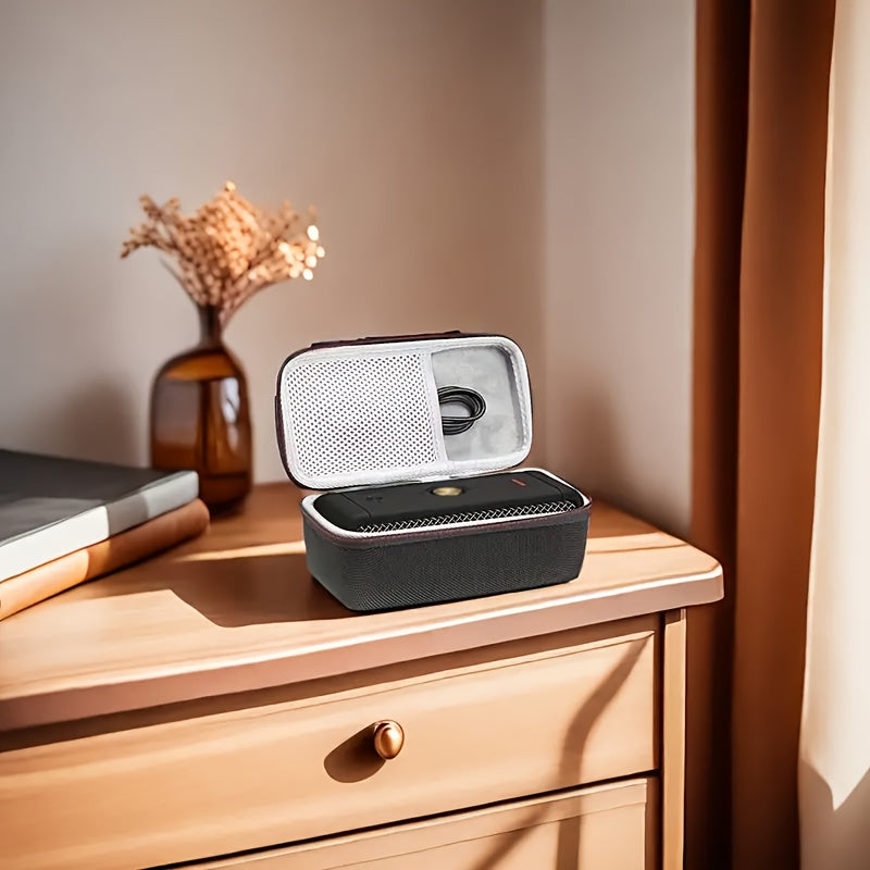 Black EVA Media Organizer Bag with Zipper, Anti-Shock Soundproof for Electronic Devices