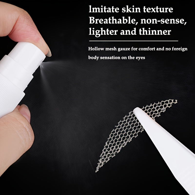 Ayollar uchun suv bilan faollashadigan ikki qavatli ko'z qopqog'i yopishtiruvchi, qo'llash uchun moslama va sayohat qutisi bilan