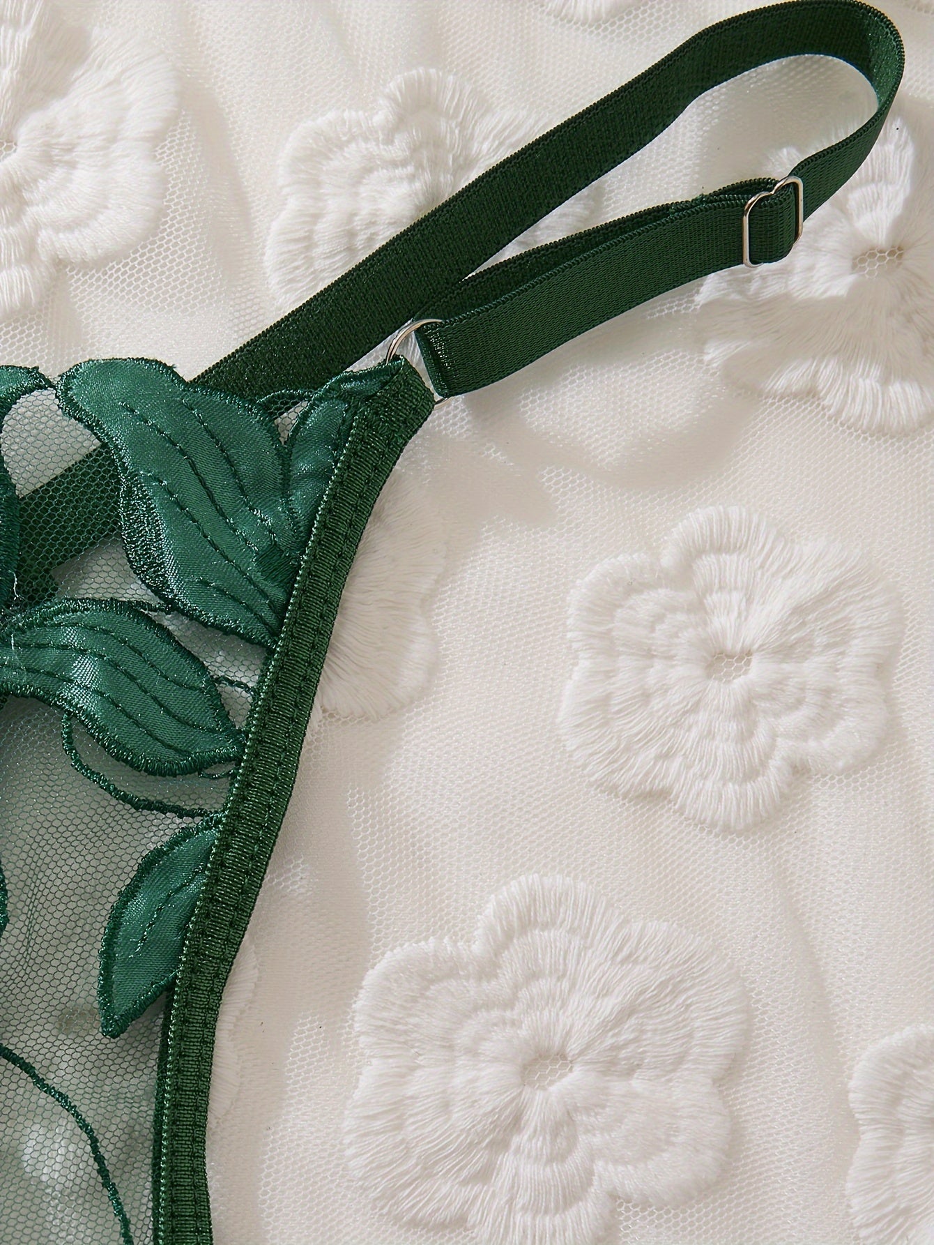 Women's 3-Piece Floral Embroidered Lingerie Set with Bra and Panties